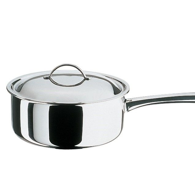 Steelpan 16 cm, laag model met deksel