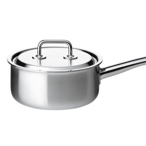 Steelpan 18 cm, laag model met deksel