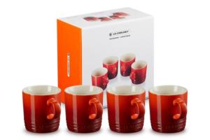 Grote beker Set/4 Kersenrood