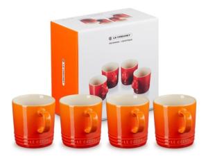 Grote beker Set/4 Oranjerood