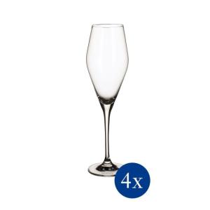 Set van vier champagneflutes
